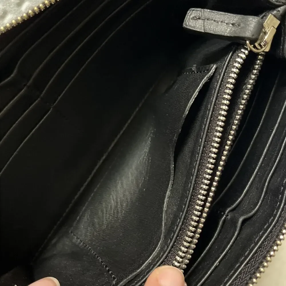Shinola Detroit Leather Continental Zip Around Women’s Wallet Black Made In USA